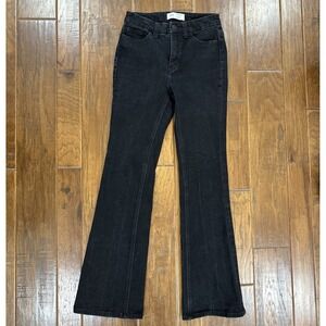 BKE Parker Jean Universal Fit High Rise Boot Black Denim Women 0 22X31.5 Stretch